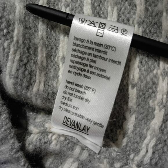 VTG Lacoste Men's Wool/Cashmere/Rabbit Sweater Grey V Neck (READ DESCRIPTION) - Picture 11 of 13